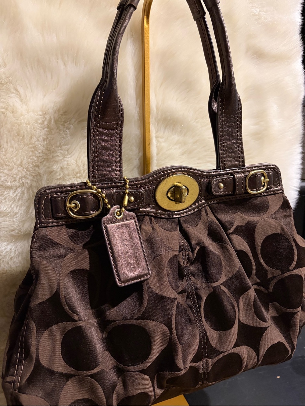Coach Signature jacquard satchel bag